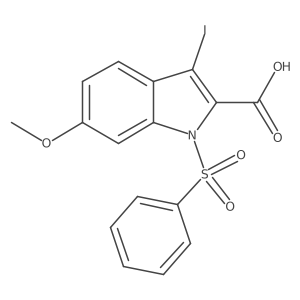 1-(benzenesulfonyl)-3-iodo-6-methoxy-1H-indole-2-carboxylic acid结构式