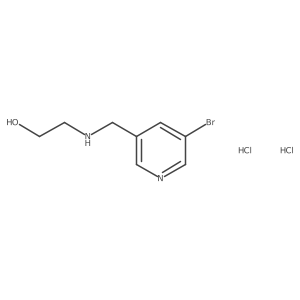 2-(((5-Bromopyridin-3-yl)methyl)amino)ethan-1-ol dihydrochloride结构式