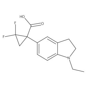 1-(1-ethyl-2,3-dihydro-1H-indol-5-yl)-2,2-difluorocyclopropane-1-carboxylic acid Structure