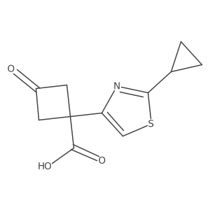 1-(2-Cyclopropyl-1,3-thiazol-4-yl)-3-oxocyclobutane-1-carboxylic acid结构式