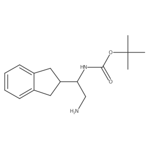 tert-butyl N-[2-amino-1-(2,3-dihydro-1H-inden-2-yl)ethyl]carbamate结构式