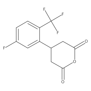 4-[5-Fluoro-2-(trifluoromethyl)phenyl]oxane-2,6-dione结构式