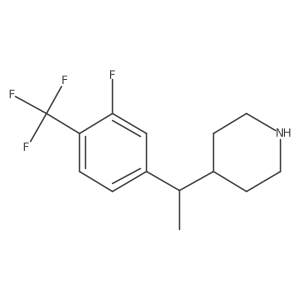 4-{1-[3-Fluoro-4-(trifluoromethyl)phenyl]ethyl}piperidine结构式