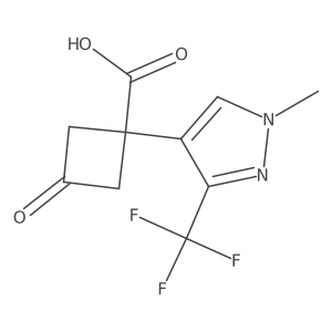 1-[1-methyl-3-(trifluoromethyl)-1H-pyrazol-4-yl]-3-oxocyclobutane-1-carboxylic acid结构式