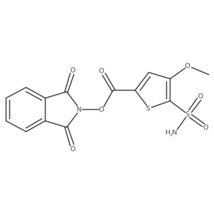 1,3-dioxo-2,3-dihydro-1H-isoindol-2-yl 4-methoxy-5-sulfamoylthiophene-2-carboxylate结构式