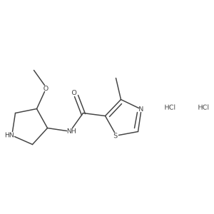 rac-N-[(3R,4R)-4-methoxypyrrolidin-3-yl]-4-methyl-1,3-thiazole-5-carboxamide dihydrochloride Structure
