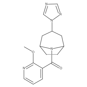 ((1R,5S)-3-(1H-1,2,4-triazol-1-yl)-8-azabicyclo[3.2.1]octan-8-yl)(2-methoxypyridin-3-yl)methanone Structure