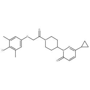 2-{1-[2-(4-Chloro-3,5-dimethylphenoxy)acetyl]piperidin-4-yl}-6-cyclopropyl-2,3-dihydropyridazin-3-one Structure