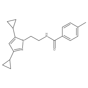 N-(2-(3,5-dicyclopropyl-1H-pyrazol-1-yl)ethyl)-4-methylbenzamide Structure
