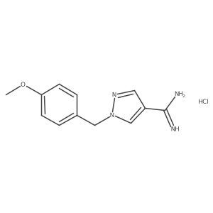 1-[(4-Methoxyphenyl)methyl]pyrazole-4-carboximidamide;hydrochloride Structure