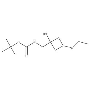tert-butyl N-[(3-ethoxy-1-hydroxycyclobutyl)methyl]carbamate结构式
