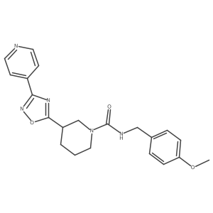 N-[(4-methoxyphenyl)methyl]-3-[3-(pyridin-4-yl)-1,2,4-oxadiazol-5-yl]piperidine-1-carboxamide结构式