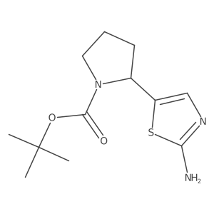 Tert-butyl 2-(2-amino-1,3-thiazol-5-yl)pyrrolidine-1-carboxylate结构式