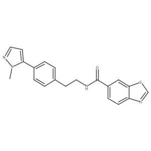 N-{2-[4-(1-methyl-1H-pyrazol-5-yl)phenyl]ethyl}-1,3-benzothiazole-6-carboxamide Structure