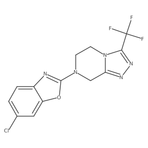 6-chloro-2-[3-(trifluoromethyl)-5H,6H,7H,8H-[1,2,4]triazolo[4,3-a]pyrazin-7-yl]-1,3-benzoxazole结构式