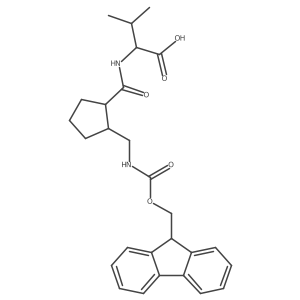 (2R)-2-({2-[({[(9H-fluoren-9-yl)methoxy]carbonyl}amino)methyl]cyclopentyl}formamido)-3-methylbutanoic acid结构式