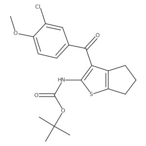 tert-butyl N-[3-(3-chloro-4-methoxybenzoyl)-4H,5H,6H-cyclopenta[b]thiophen-2-yl]carbamate结构式