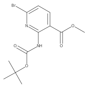Methyl 6-bromo-2-{[(tert-butoxy)carbonyl]amino}pyridine-3-carboxylate结构式