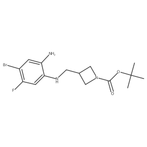 Tert-butyl 3-(((2-amino-4-bromo-5-fluorophenyl)amino)methyl)azetidine-1-carboxylate Structure