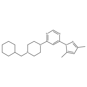 4-[4-(cyclohexylmethyl)piperazin-1-yl]-6-(3,5-dimethyl-1H-pyrazol-1-yl)pyrimidine结构式
