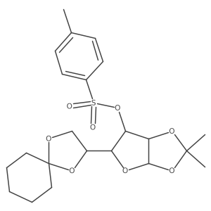 [(3aR,5R,6S,6aR)-5-[(3R)-1,4-dioxaspiro[4.5]decan-3-yl]-2,2-dimethyl-3a,5,6,6a-tetrahydrofuro[2,3-d][1,3]dioxol-6-yl] 4-methylbenzenesulfonate结构式