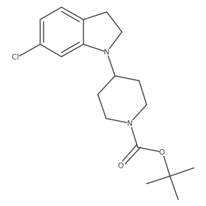 4-(6-Chloro-2,3-dihydroindol-1-yl)-piperidine-1-carboxylic acid tert-butyl ester结构式