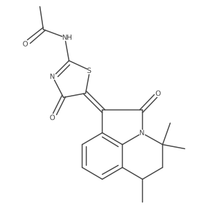 N-[(2E,5Z)-4-oxo-5-(4,4,6-trimethyl-2-oxo-5,6-dihydro-4H-pyrrolo[3,2,1-ij]quinolin-1(2H)-ylidene)-1,3-thiazolidin-2-ylidene]acetamide Structure