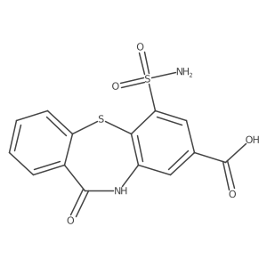6-(Aminosulfonyl)-10,11-dihydro-11-oxodibenzo[b,f][1,4]thiazepine-8-carboxylic acid Structure