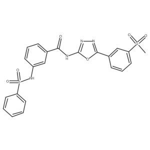 3-benzenesulfonamido-N-[5-(3-methanesulfonylphenyl)-1,3,4-oxadiazol-2-yl]benzamide结构式