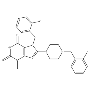 7-(2-fluorobenzyl)-8-(4-(2-fluorobenzyl)piperazin-1-yl)-3-methyl-1H-purine-2,6(3H,7H)-dione结构式