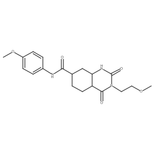 3-(2-methoxyethyl)-N-(4-methoxyphenyl)-2,4-dioxo-4a,5,6,7,8,8a-hexahydro-1H-quinazoline-7-carboxamide结构式