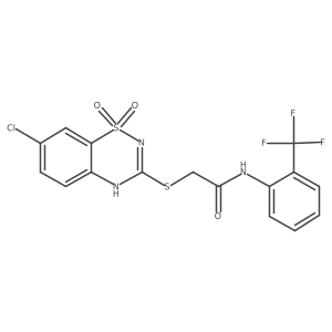 2-[(7-chloro-1,1-dioxo-4H-1lambda6,2,4-benzothiadiazin-3-yl)sulfanyl]-N-[2-(trifluoromethyl)phenyl]acetamide Structure