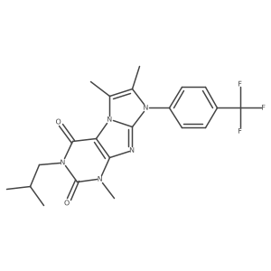 1,6,7-trimethyl-3-(2-methylpropyl)-8-[4-(trifluoromethyl)phenyl]-1H,2H,3H,4H,8H-imidazo[1,2-g]purine-2,4-dione结构式