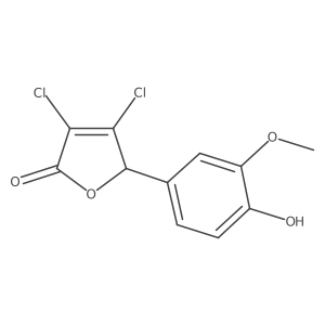 3,4-Dichloro-5-(4-hydroxy-3-methoxyphenyl)-2(5H)-furanone结构式