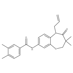 N-(5-allyl-3,3-dimethyl-4-oxo-2,3,4,5-tetrahydrobenzo[b][1,4]oxazepin-8-yl)-3,4-dimethylbenzamide Structure
