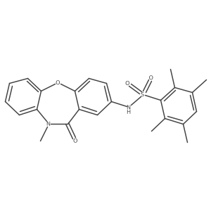 2,3,5,6-tetramethyl-N-(10-methyl-11-oxo-10,11-dihydrodibenzo[b,f][1,4]oxazepin-2-yl)benzenesulfonamide Structure