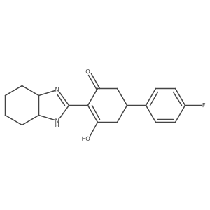 5-(4-fluorophenyl)-2-(octahydro-2H-benzimidazol-2-ylidene)cyclohexane-1,3-dione结构式