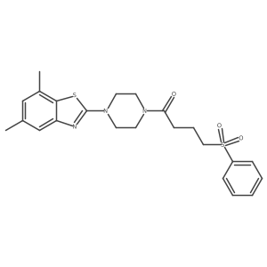 1-(4-(5,7-Dimethylbenzo[d]thiazol-2-yl)piperazin-1-yl)-4-(phenylsulfonyl)butan-1-one结构式