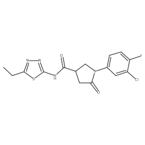 1-(3-chloro-4-fluorophenyl)-N-(5-ethyl-1,3,4-thiadiazol-2-yl)-5-oxopyrrolidine-3-carboxamide Structure
