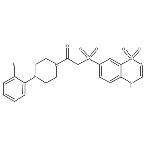 7-({2-[4-(2-fluorophenyl)piperazin-1-yl]-2-oxoethyl}sulfonyl)-4H-1,2,4-benzothiadiazine 1,1-dioxide Structure