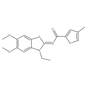 (E)-N-(3-ethyl-5,6-dimethoxybenzo[d]thiazol-2(3H)-ylidene)-3-methylisoxazole-5-carboxamide Structure