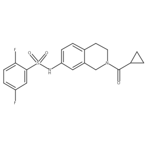 N-(2-(cyclopropanecarbonyl)-1,2,3,4-tetrahydroisoquinolin-7-yl)-2,5-difluorobenzenesulfonamide结构式