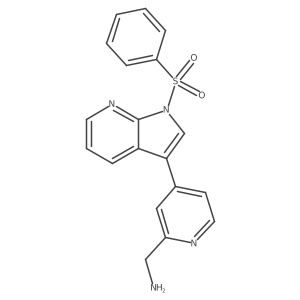 (4-(1-(phenylsulfonyl)-1H-pyrrolo[2,3-b]pyridin-3-yl)pyridin-2-yl)methanamine结构式