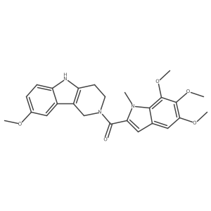 (8-methoxy-1,3,4,5-tetrahydro-2H-pyrido[4,3-b]indol-2-yl)(5,6,7-trimethoxy-1-methyl-1H-indol-2-yl)methanone Structure