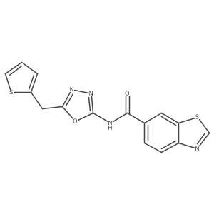 N-(5-(thiophen-2-ylmethyl)-1,3,4-oxadiazol-2-yl)benzo[d]thiazole-6-carboxamide Structure