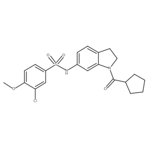 3-chloro-N-(1-(cyclopentanecarbonyl)indolin-6-yl)-4-methoxybenzenesulfonamide结构式