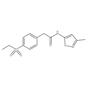 2-(4-(ethylsulfonyl)phenyl)-N-(3-methylisoxazol-5-yl)acetamide结构式