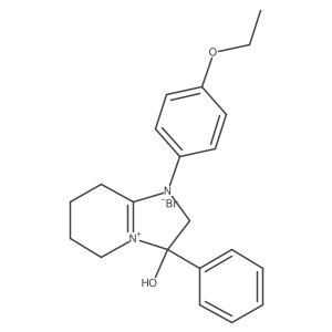 1-(4-Ethoxyphenyl)-3-hydroxy-3-phenyl-2,3,5,6,7,8-hexahydroimidazo[1,2-a]pyridin-1-ium bromide结构式