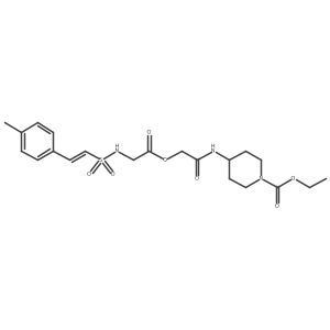 Ethyl 4-[2-({2-[2-(4-methylphenyl)ethenesulfonamido]acetyl}oxy)acetamido]piperidine-1-carboxylate Structure