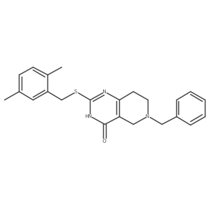6-benzyl-2-{[(2,5-dimethylphenyl)methyl]sulfanyl}-3H,4H,5H,6H,7H,8H-pyrido[4,3-d]pyrimidin-4-one结构式